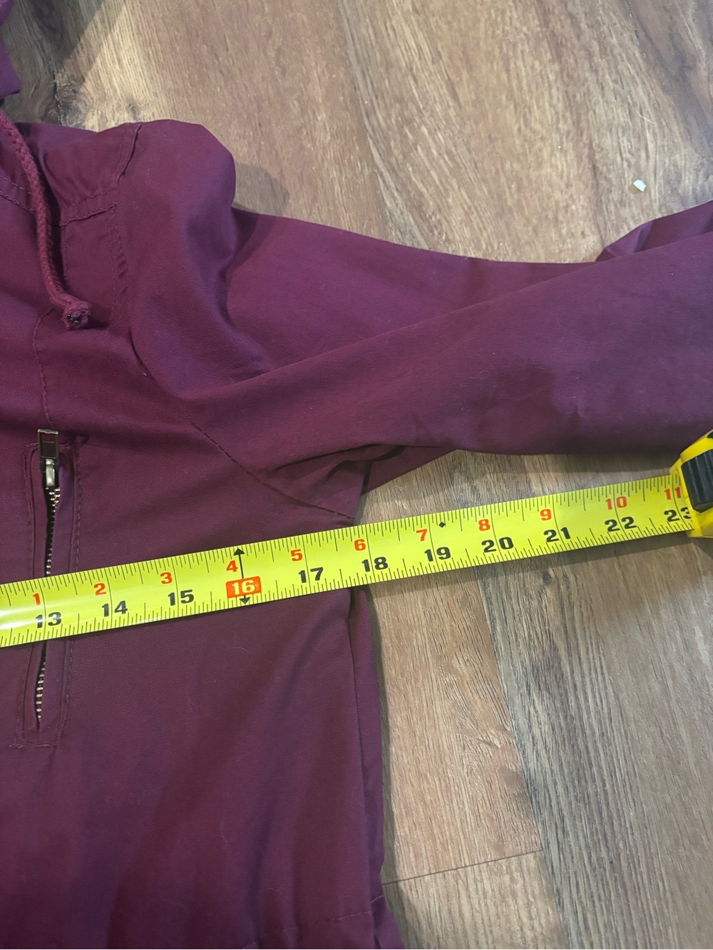Ambiance Outerwear Adjustable Maroon Hooded Utility Jacket Fall Women’s Small - Picture 9 of 10